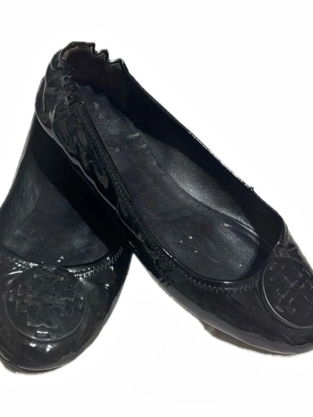 Tory Burch Minnie Travel Ballet Flat Black Logo Flats